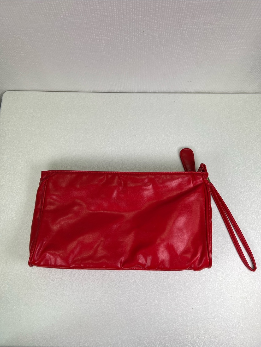 Vintage 80s Red Vinyl Wristlet Clutch